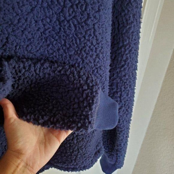 Magaschoni Womens Top Blue XS Teddy Bear Sherpa Sweater  New - Picture 5 of 6